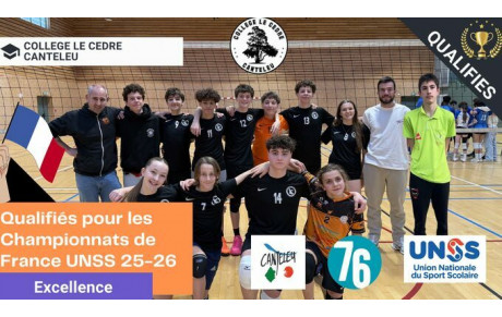 Section sportive volley-ball : les Minimes garçons qualifiés pour les Championnats de France !